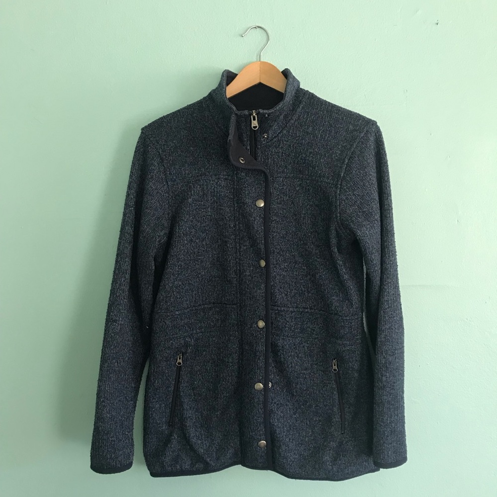 Eddie Bauer radiator fleece mock neck zip sweater